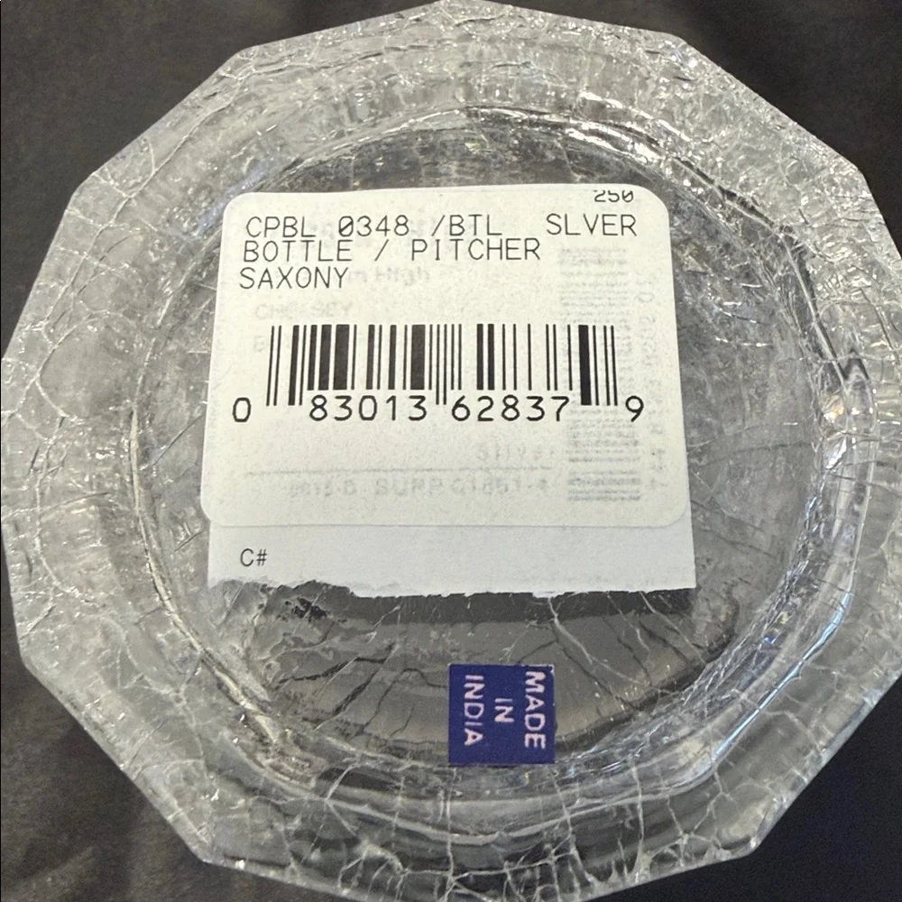 Vintage Croscill Saxony Collection Large Covered Crackle Glass Storage Jar NWT - Picture 6 of 7